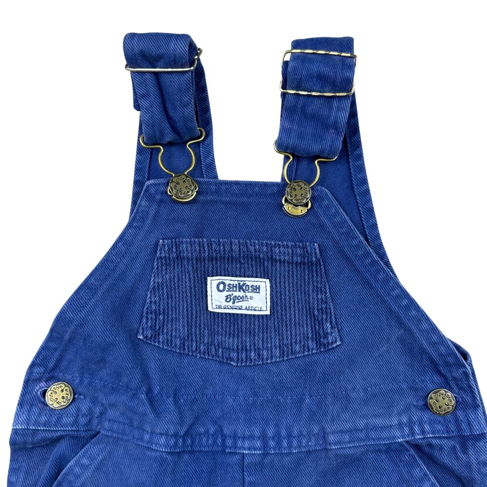 Vintage‎ 1990s OshKosh B'gosh Blue Overalls Toddler 3T Made USA Cotton Snap Leg - Picture 3 of 16
